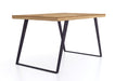 'Oakwood Living' Agra Industrial Style 1.35m Dining Table Mango Parquet Metal Legs