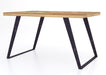 'Oakwood Living' Agra Industrial Style 1.35m Dining Table Mango Parquet Metal Legs