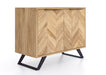 'Oakwood Living' Agra Industrial Style 2 Door Sideboard Cabinet Mango Parquet Metal Legs