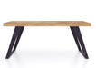 'Oakwood Living' Agra Industrial Style Coffee Table Mango Parquet Metal Legs