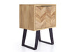 'Oakwood Living' Agra Industrial Style Side Table Mango Parquet Metal Legs