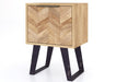 'Oakwood Living' Agra Industrial Style Side Table Mango Parquet Metal Legs