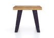 'Oakwood Living' Agra Industrial Style Lamp Table Mango Parquet Metal Legs