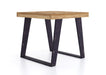 'Oakwood Living' Agra Industrial Style Lamp Table Mango Parquet Metal Legs