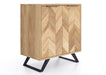 'Oakwood Living' Agra Industrial Style 2 Door Hall Cabinet Sideboard Mango Parquet Metal Legs