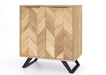 'Oakwood Living' Agra Industrial Style 2 Door Hall Cabinet Sideboard Mango Parquet Metal Legs