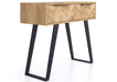 'Oakwood Living' Agra Industrial Style 2 Drawer Console Table Mango Parquet Metal Legs
