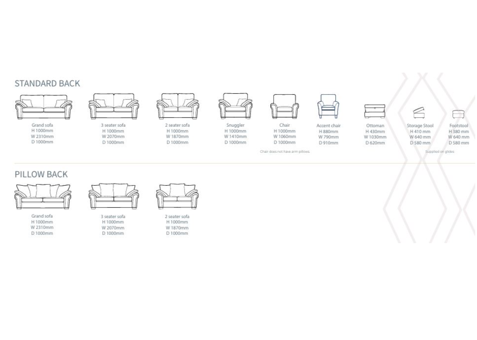 ‘Alpine’ Sofa Collection - Available In a Wide Range of Fabrics, Colours & Styles