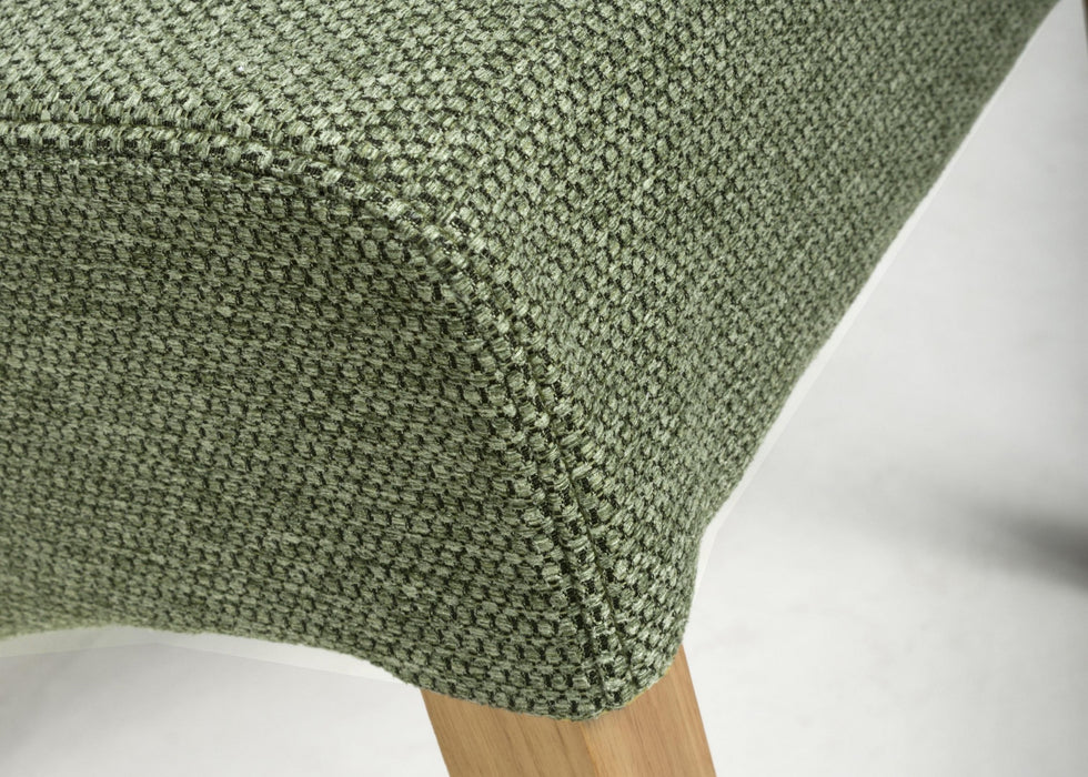 Set of 2 Baxter Weave Green Dining Chairs with Natural Legs