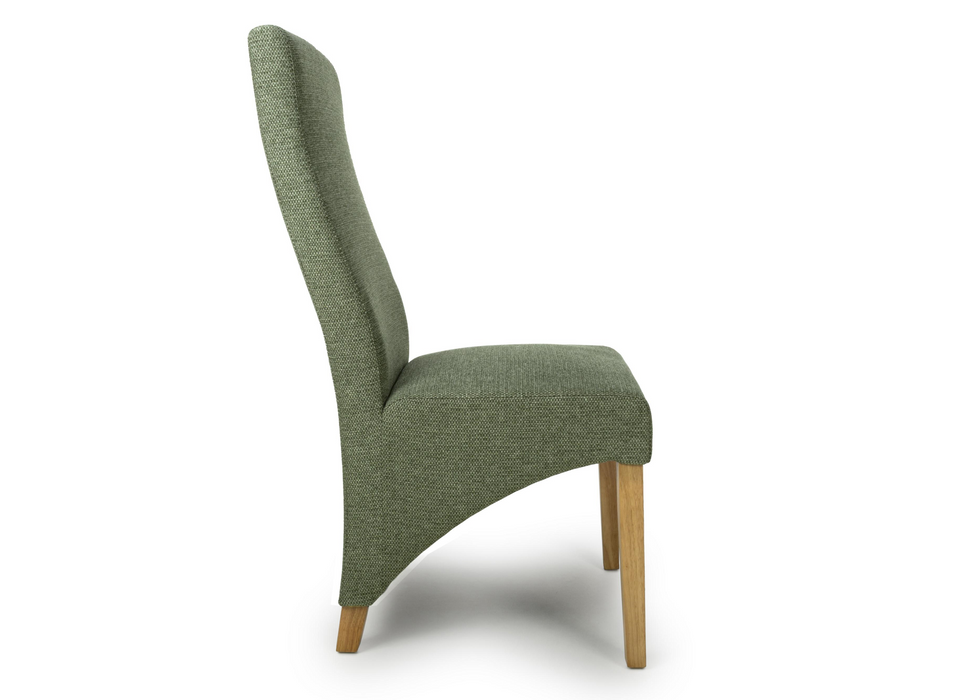 Set of 2 Baxter Weave Green Dining Chairs with Natural Legs