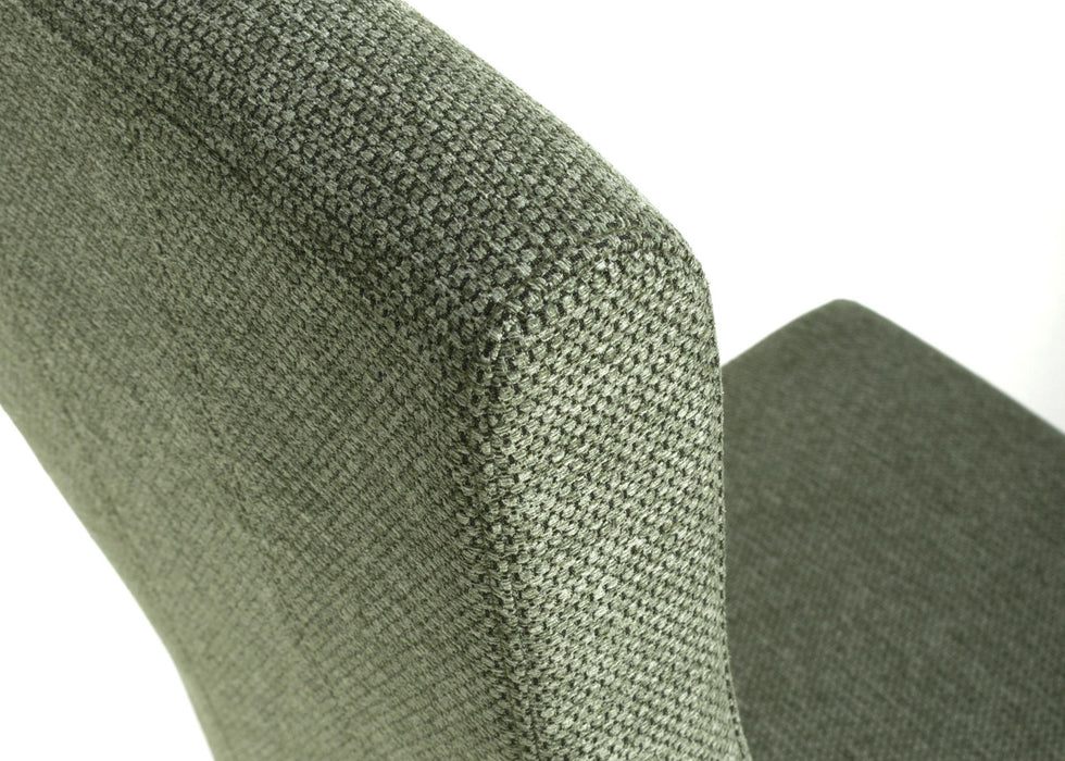 Set of 2 Baxter Weave Green Dining Chairs with Natural Legs