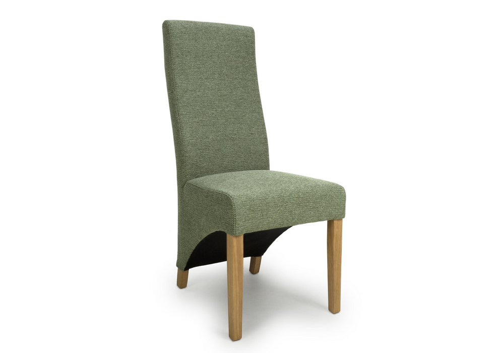 Set of 2 Baxter Weave Green Dining Chairs with Natural Legs