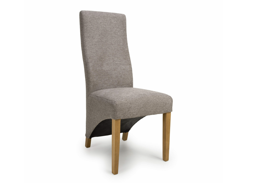 Set of 2 Baxter Weave Mocha Dining Chairs with Natural Legs