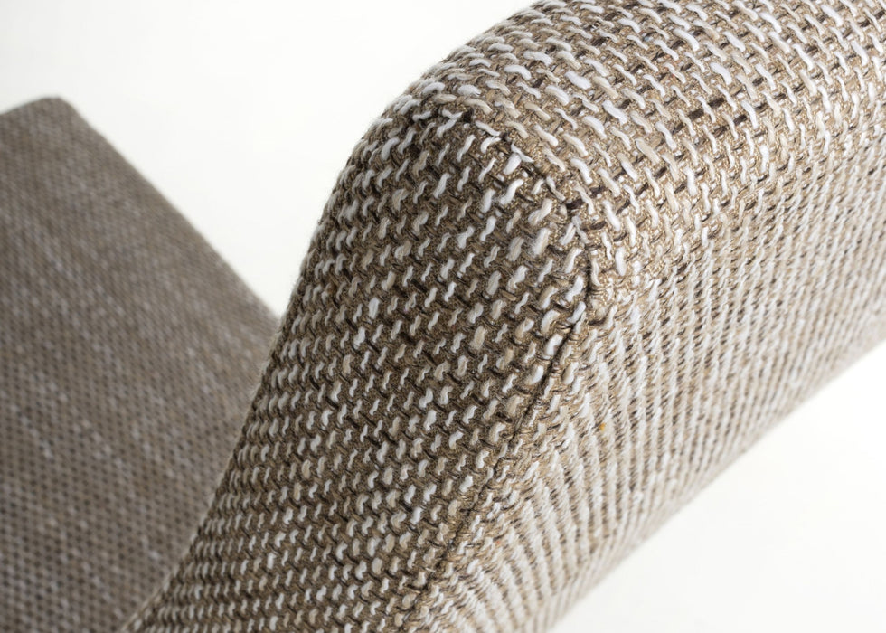 Set of 2 Baxter Weave Tweed Oatmeal Dining Chairs with Natural Legs