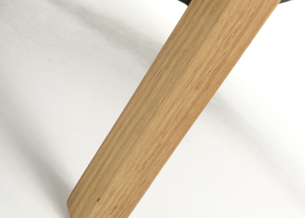 Set of 2 Baxter Weave Tweed Oatmeal Dining Chairs with Natural Legs