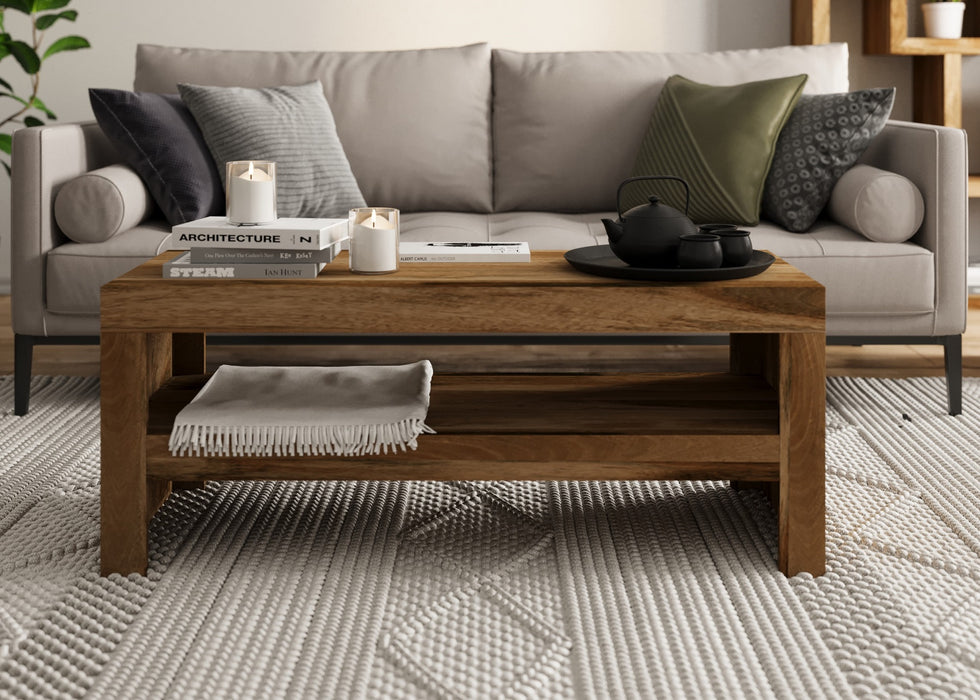 Cube Modern Solid Mango Wood Coffee / TV Table