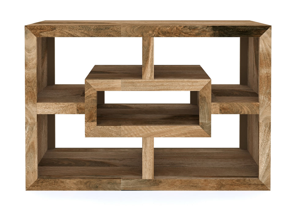 Cube Modern Solid Mango Wood TV Sideboard Cabinet Unit