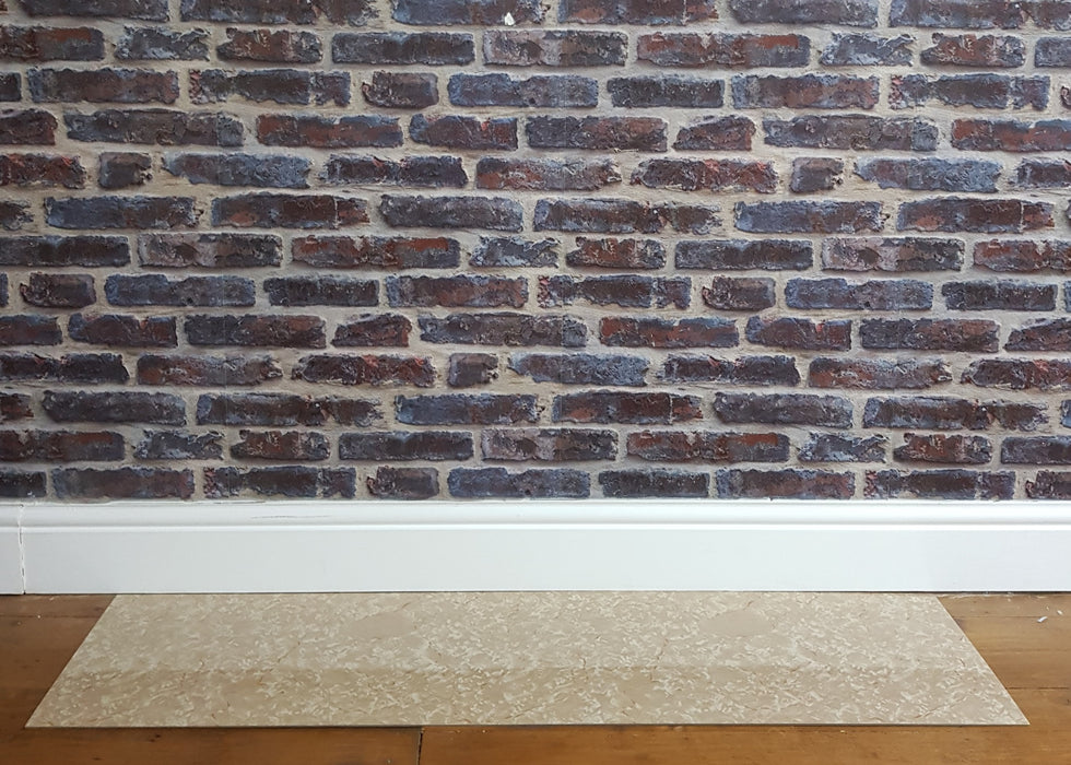 White Marble Black Effect HPL Laminate Fireplace Back Panel & Hearth