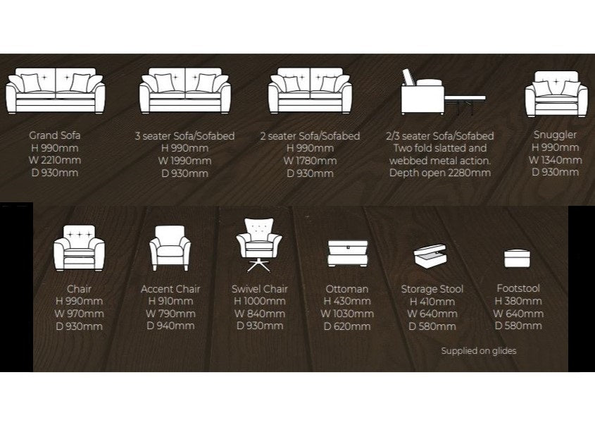 ‘Cuba’ Sofa Collection - Available In a Wide Range of Fabrics, Colours & Styles
