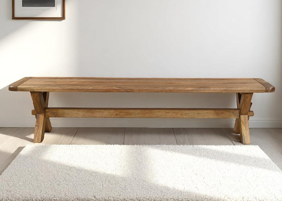 'Dorset' Rustic Solid Mango Wood Large 2m Dining Bench