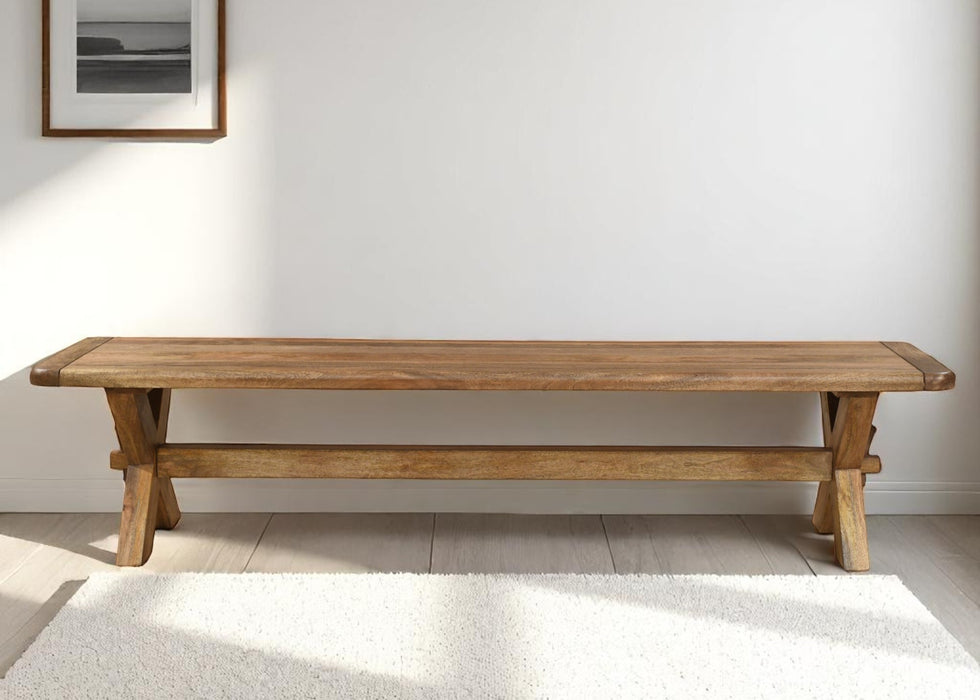 'Dorset' Rustic Solid Mango Wood Medium 175cm Dining Bench