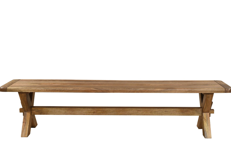 'Dorset' Rustic Solid Mango Wood Medium 175cm Dining Bench