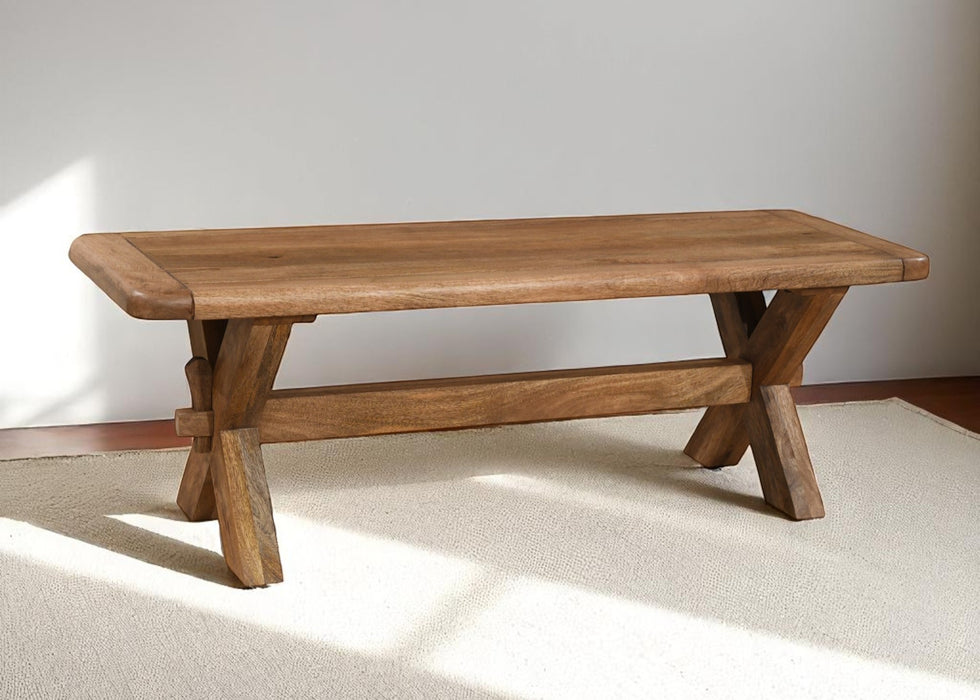 'Dorset' Rustic Solid Mango Wood Small 135cm Dining Bench