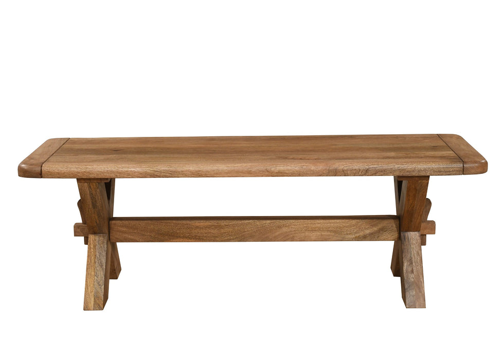 'Dorset' Rustic Solid Mango Wood Small 135cm Dining Bench