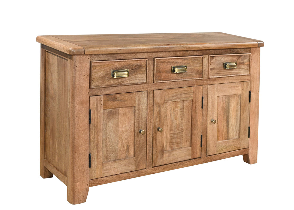 'Dorset' Rustic Solid Mango Wood Large 3 Door 3 Drawer Sideboard
