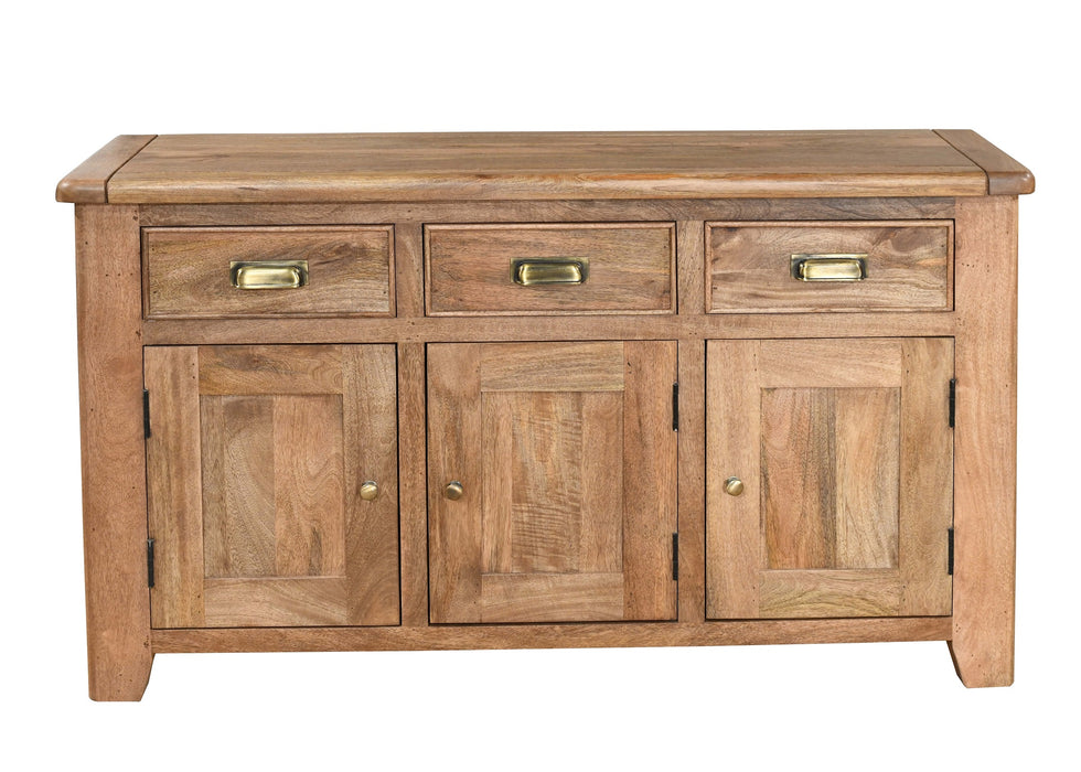 'Dorset' Rustic Solid Mango Wood Large 3 Door 3 Drawer Sideboard