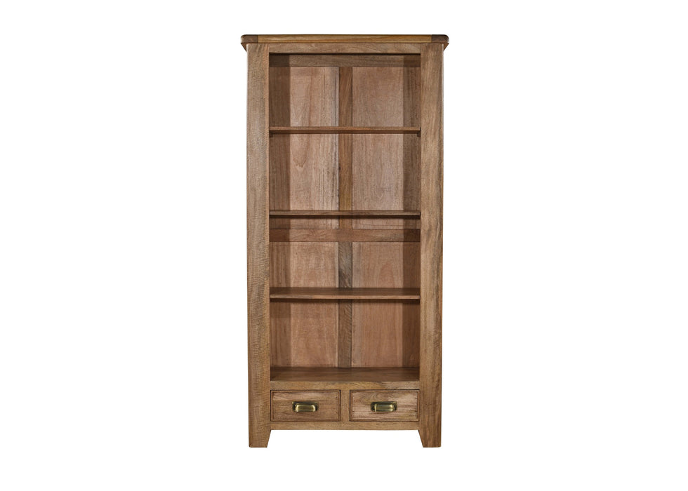 'Dorset' Rustic Solid Mango Wood Large Storage Bookcase with Drawers