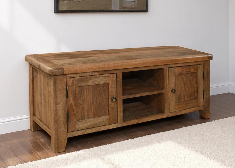 'Dorset' Rustic Solid Mango Wood Large Plasma TV Unit
