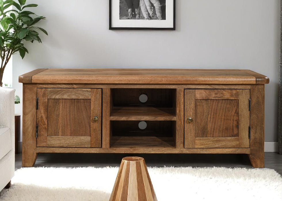 'Dorset' Rustic Solid Mango Wood Large Plasma TV Unit