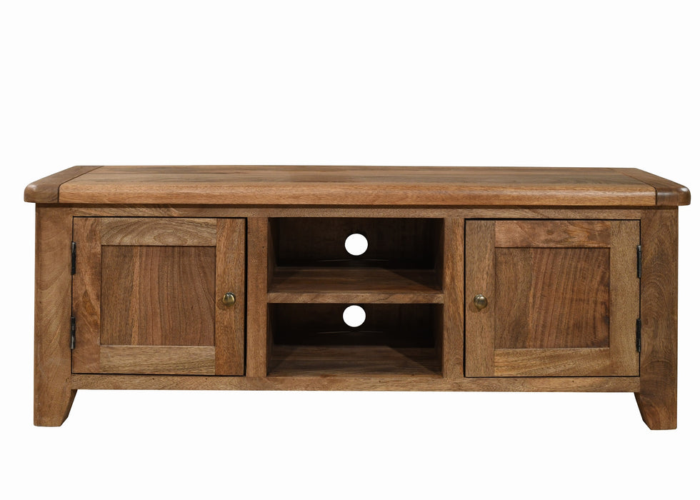 'Dorset' Rustic Solid Mango Wood Large Plasma TV Unit