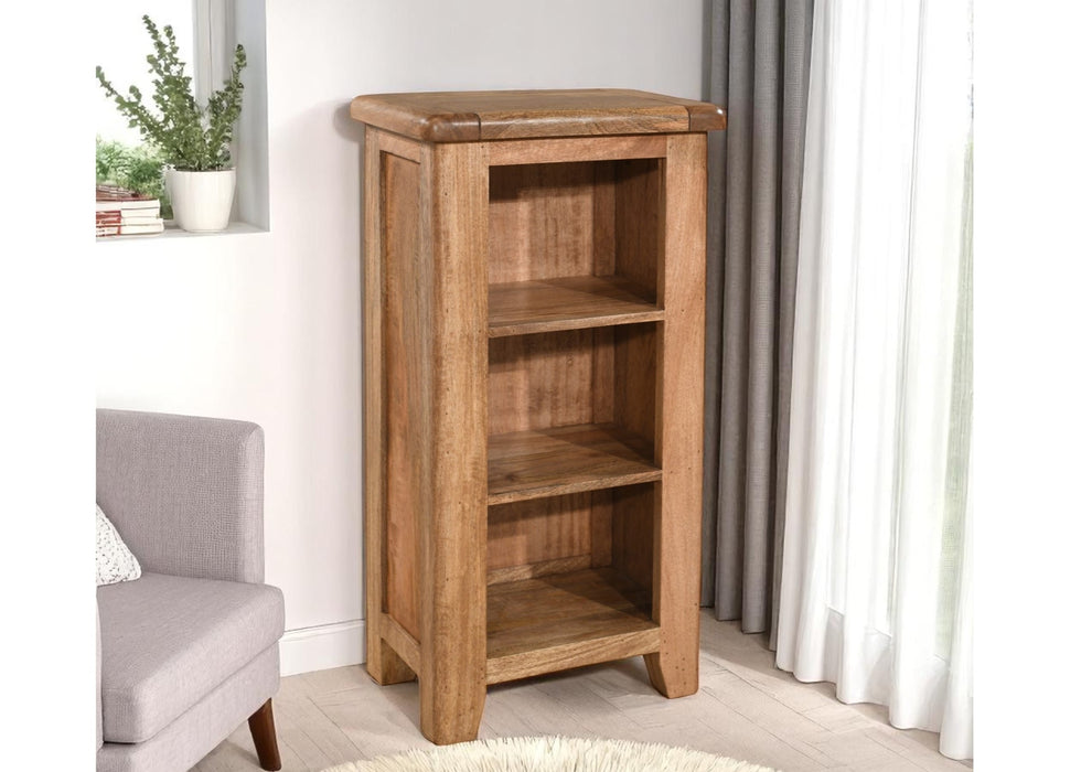 'Dorset' Rustic Solid Mango Wood Small Bookcase / DVD Rack