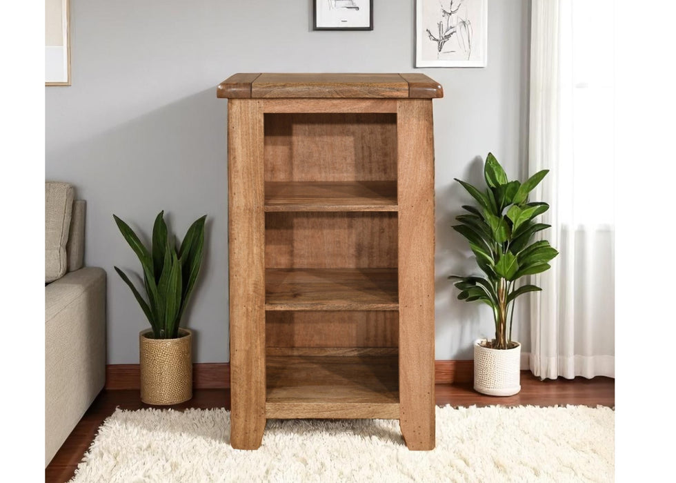 'Dorset' Rustic Solid Mango Wood Small Bookcase / DVD Rack