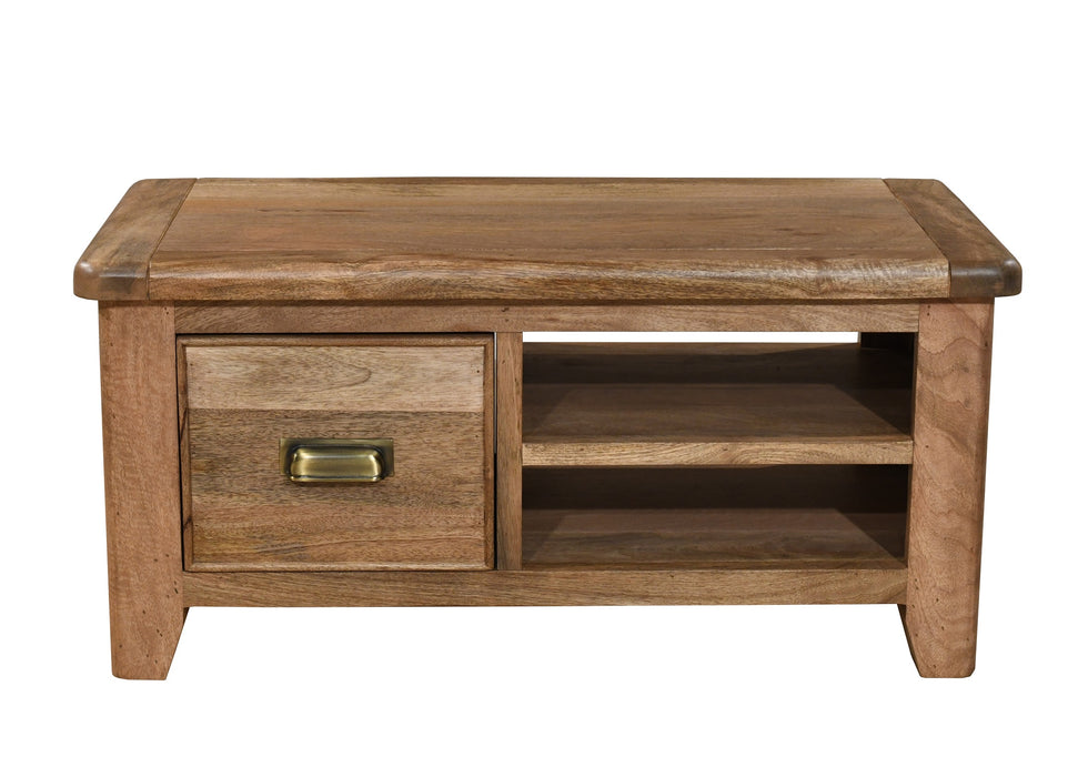 'Dorset' Rustic Solid Mango Wood Occasional Coffee Table / TV Unit