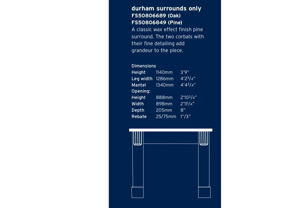 Durham Oak Fire Surround traditional Corbel Mantlepiece Fireplace