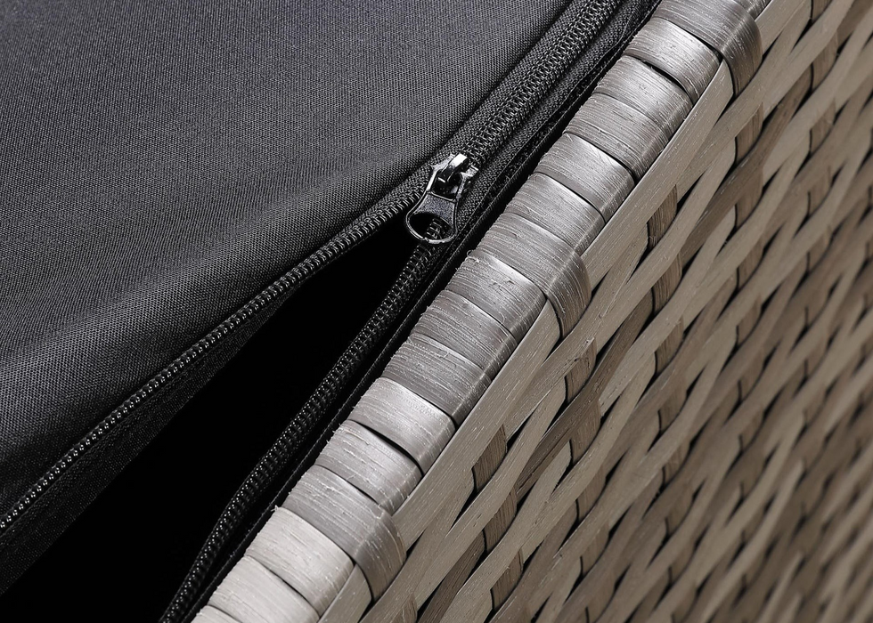 'Falmouth' Large Grey Rattan Waterproof Outdoor Garden Cushion Storage Box