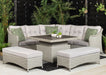 'Hazel' Outdoor Garden Corner 9 Seater Dining Set In Grey with Rising Table