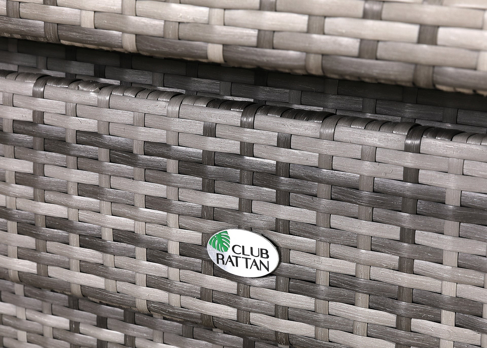 Henley High Back RHF Grey Rattan Outdoor Corner Sofa Garden Furniture Adjustable Dining Table Set