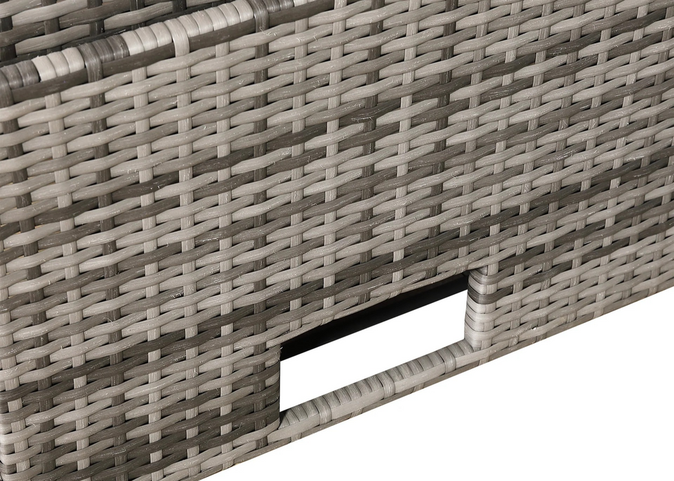 Henley High Back LHF Grey Rattan Outdoor Corner Sofa Garden Furniture Adjustable Dining Table Set