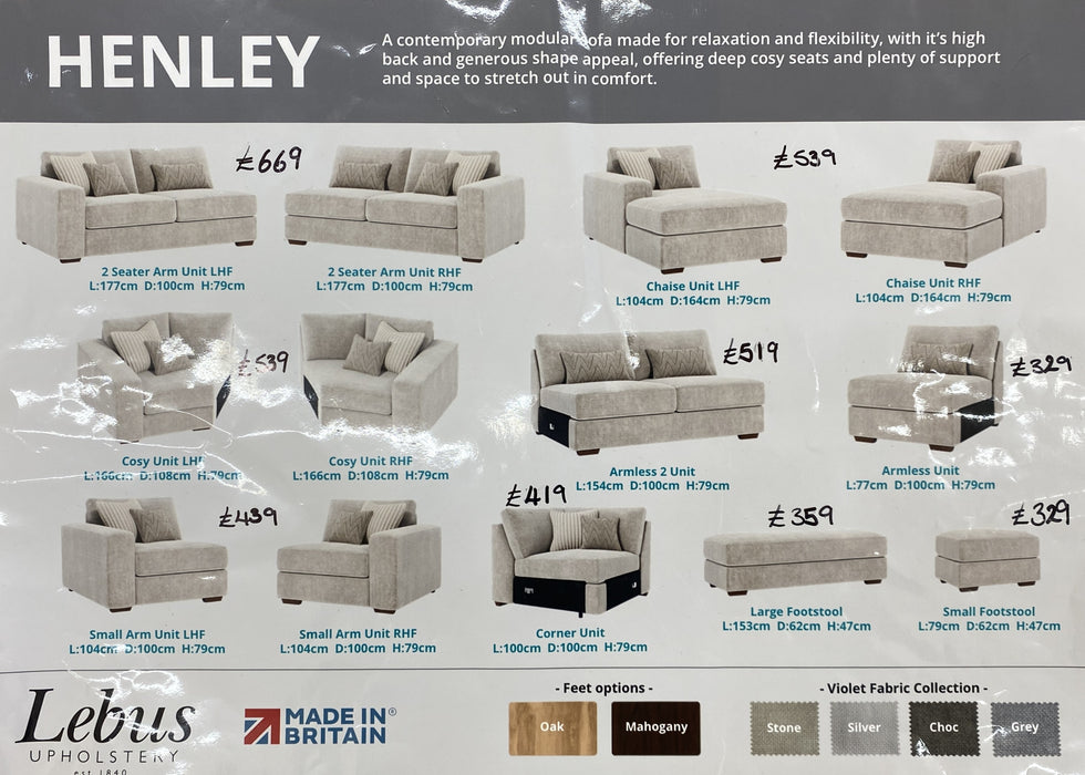 ‘Henley’ Modular Sofa Collection - Build Your Own Sofa - Available In a Wide Range of Fabrics & Styles