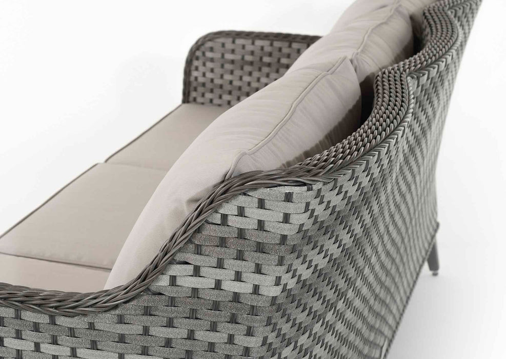'Isla' 5  Seater Grey Outdoor Rattan Garden Furniture Sofa Armchair Set with Coffee Table