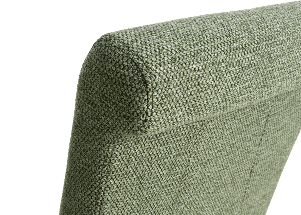 Set of 2 Krista Weave Roll Back Green Dining Chairs with Natural Legs