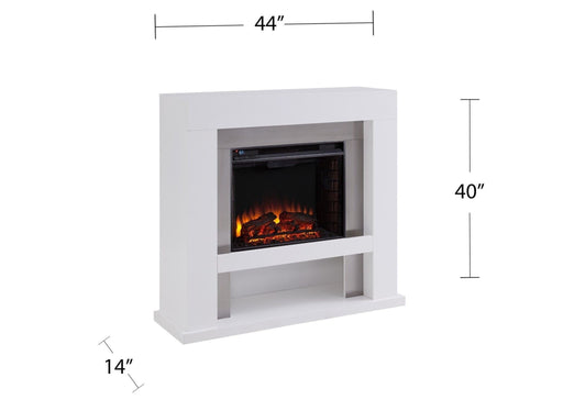 Modern Style Lirrington Stainless Steel Electric Fireplace Suite Surround & Fire Fireplace