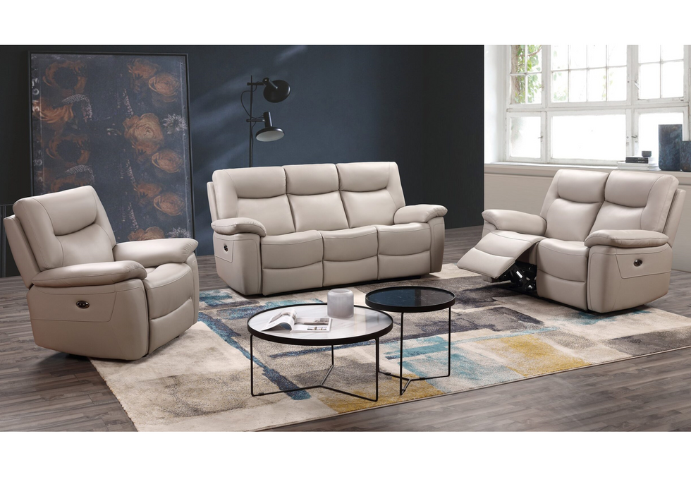 ‘Lucia’ Leather Suite Power Recliner Sofa Collection 3 Seater 2 Seater & Chair - Available In a Range of Colours