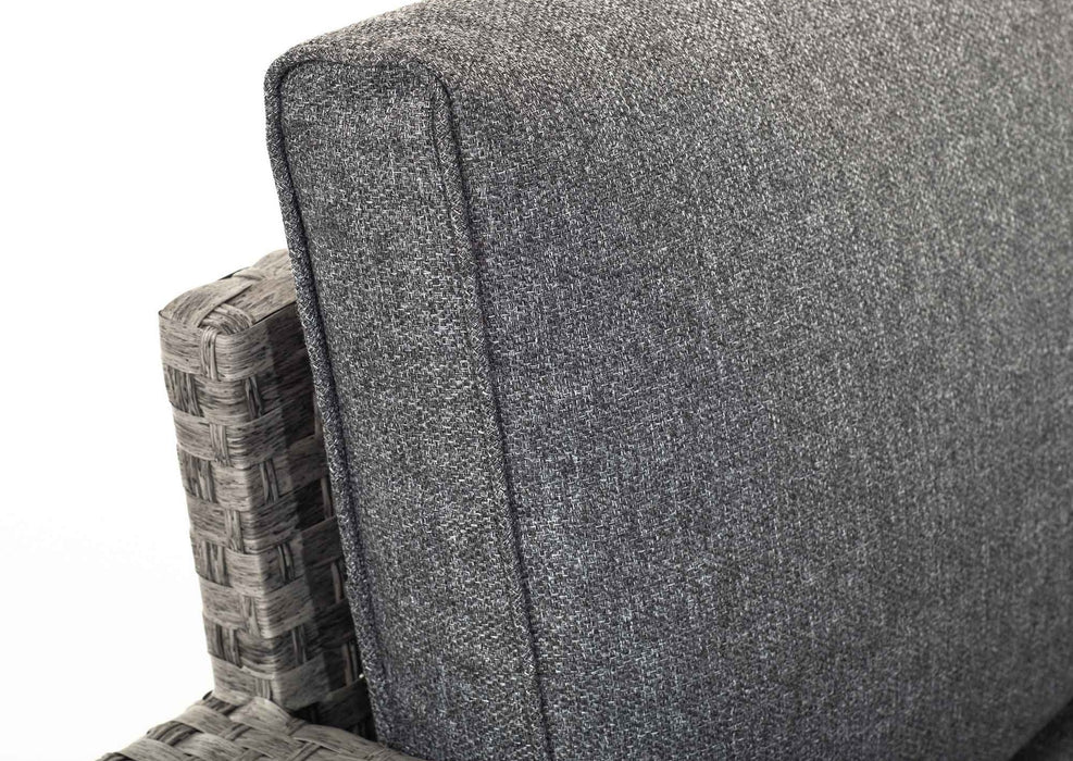 'Melody' Large Grey Rattan Corner Sofa Dining Set Adjustable Lift Up Down Table