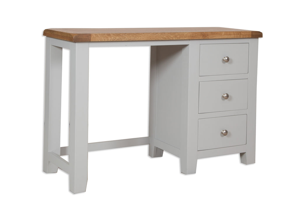 'Oakwood Living' Grey Painted Oak Dressing Table / Desk