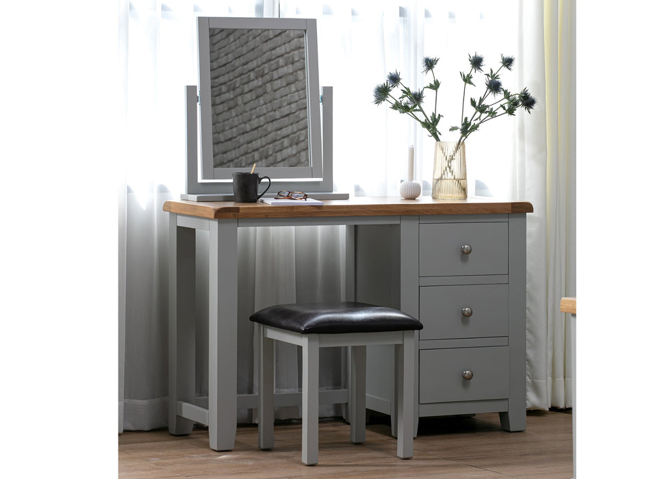 'Oakwood Living' Grey Painted Oak Dressing Table Stool